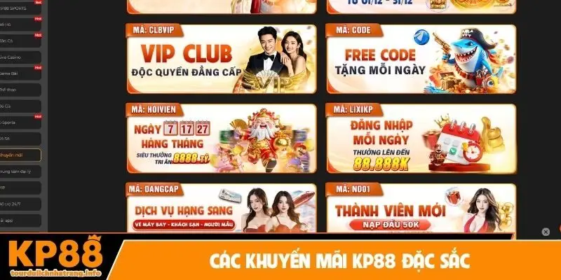 Các khuyến mãi KP88 đặc sắc