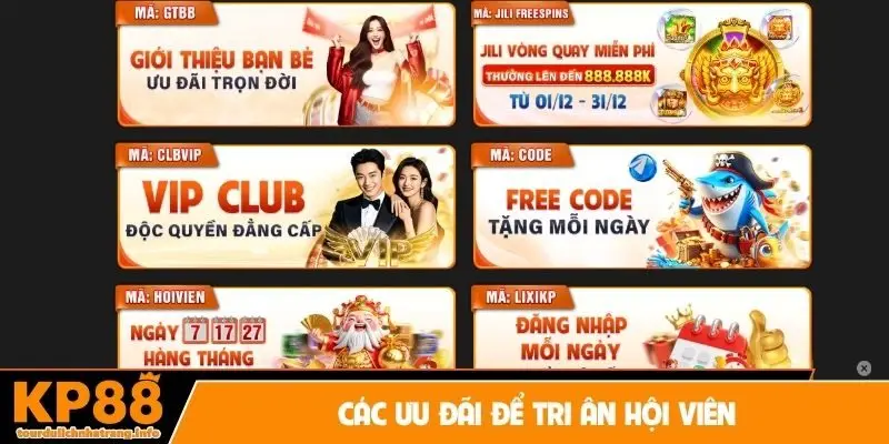 Các ưu đãi để tri ân hội viên