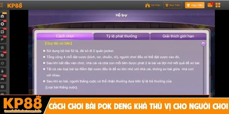 Cách chơi bài Pok Deng khá thú vị cho người chơi