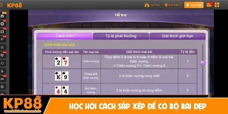 Học hỏi cách sắp xếp để có bộ bài đẹp trước đối thủ