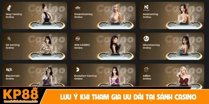 Lưu ý khi tham gia ưu đãi tại sảnh casino