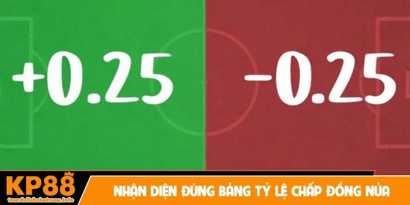 Nhận diện đúng bảng tỷ lệ chấp đồng nửa