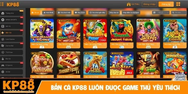Sảnh bắn cá KP88 luôn được game thủ yêu thích
