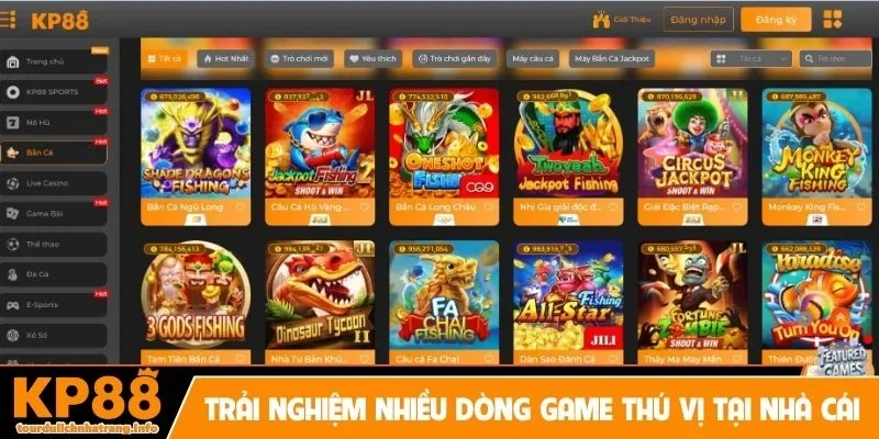 Trải nghiệm nhiều dòng game thú vị tại nhà cái KP88