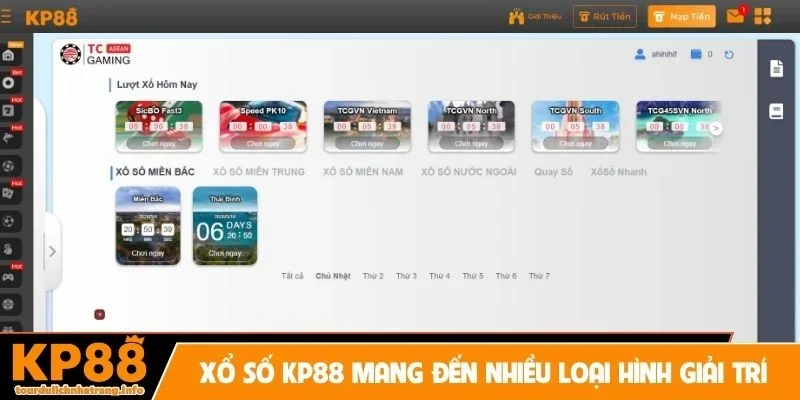 Xổ số KP88 mang đến nhiều loại hình giải trí
